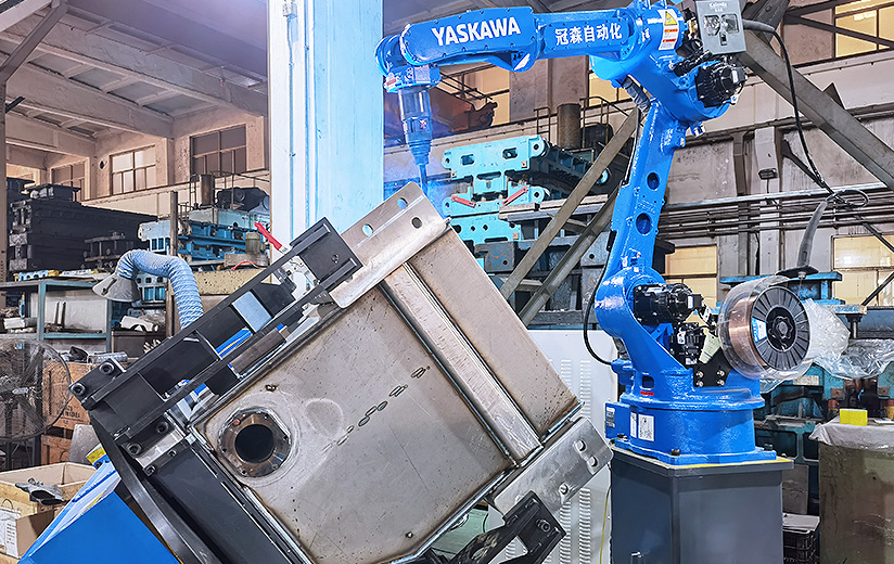Industrial Robot 2-Axis L-Type Dual-Station Positioner Work Cell — Fuel Tank